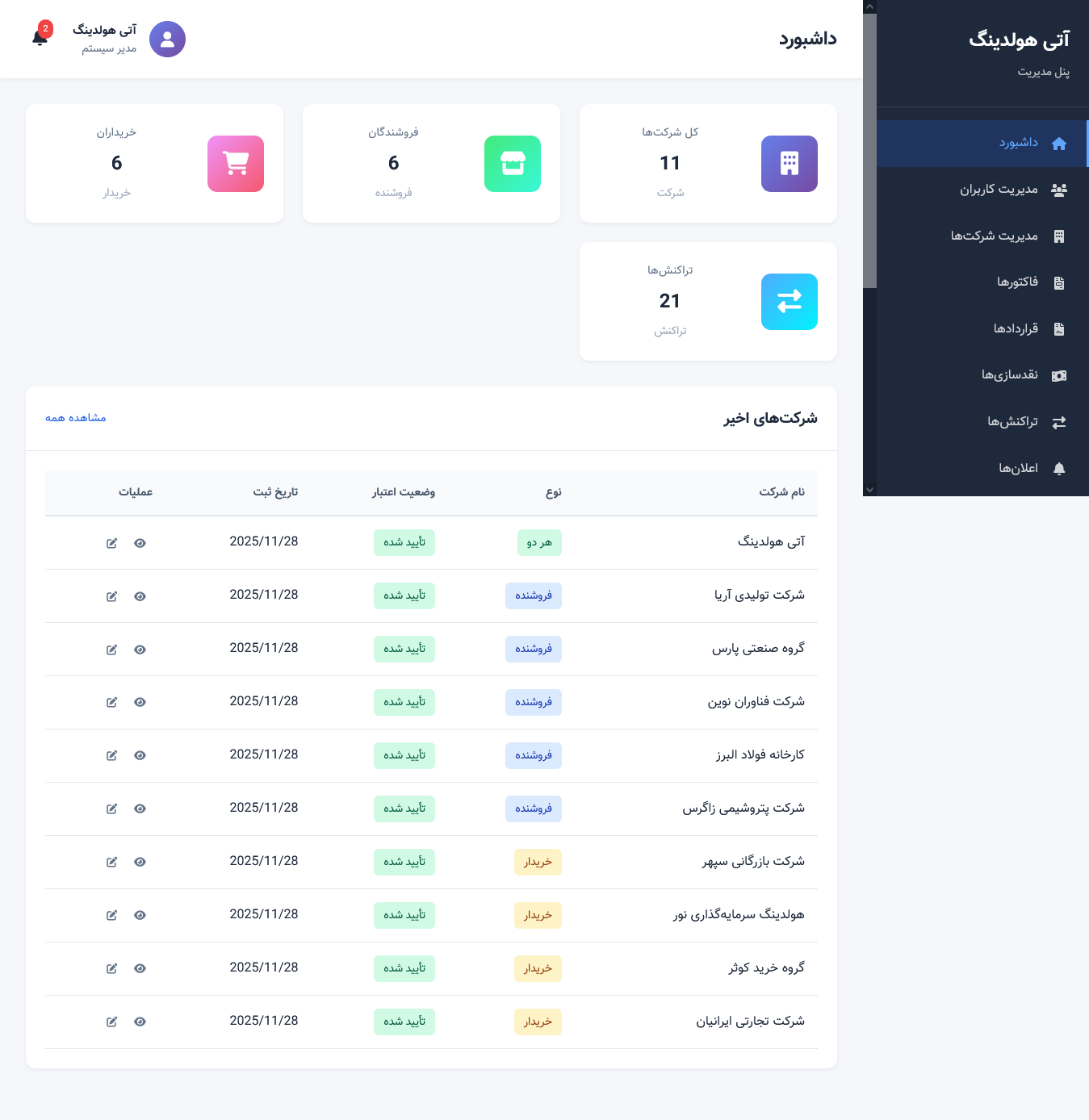 پلتفرم تأمین مالی B2B